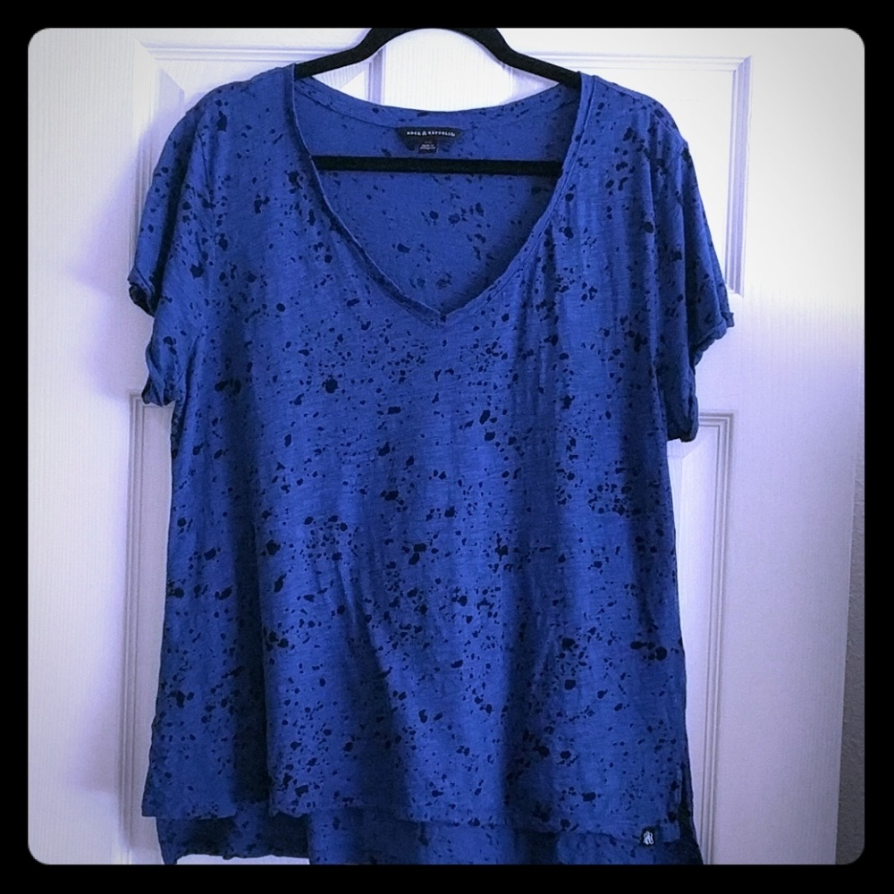 Short Sleeve Blue and Black Shirt